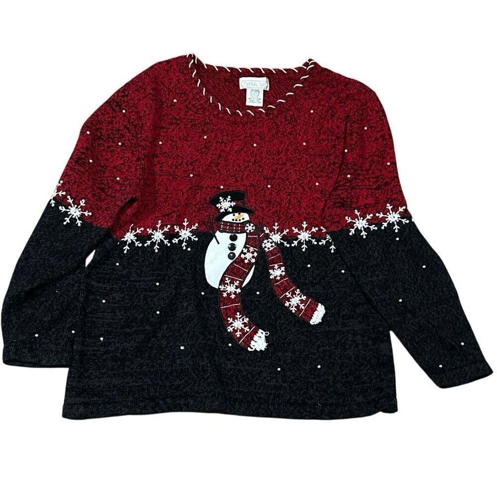 Mandal Bay snowman embellished Christmas sweater XXL